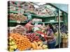 Fruit and Vegetable Stand in the Central Market, Mazatlan, Mexico-Charles Sleicher-Stretched Canvas