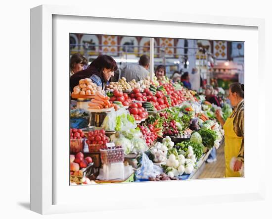 Fruit and Vegetable Stands, Bessarabsky Rynok Market, Kiev, Ukraine, Europe-Christian Kober-Framed Photographic Print