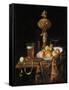 Fruit Bowl, a Beer Glass, a Wine Glass and a Statuette-Georg Hinz-Framed Stretched Canvas