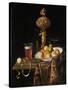 Fruit Bowl, a Beer Glass, a Wine Glass and a Statuette-Georg Hinz-Stretched Canvas