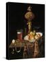 Fruit Bowl, a Beer Glass, a Wine Glass and a Statuette-Georg Hinz-Stretched Canvas