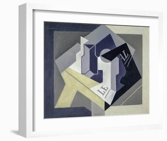 Fruit Bowl and Newspaper, 1920-Juan Gris-Framed Art Print