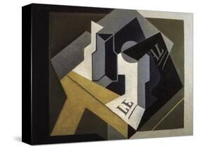 Fruit Bowl and Newspaper-Juan Gris-Stretched Canvas