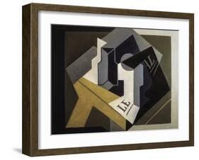 Fruit Bowl and Newspaper-Juan Gris-Framed Art Print