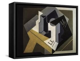 Fruit Bowl and Newspaper-Juan Gris-Framed Stretched Canvas