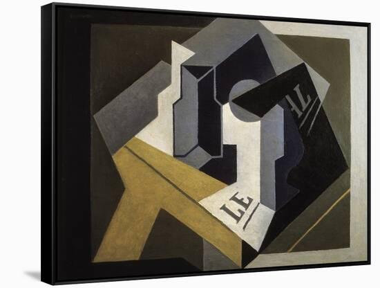 Fruit Bowl and Newspaper-Juan Gris-Framed Stretched Canvas