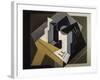 Fruit Bowl and Newspaper-Juan Gris-Framed Art Print