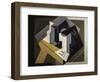 Fruit Bowl and Newspaper-Juan Gris-Framed Art Print