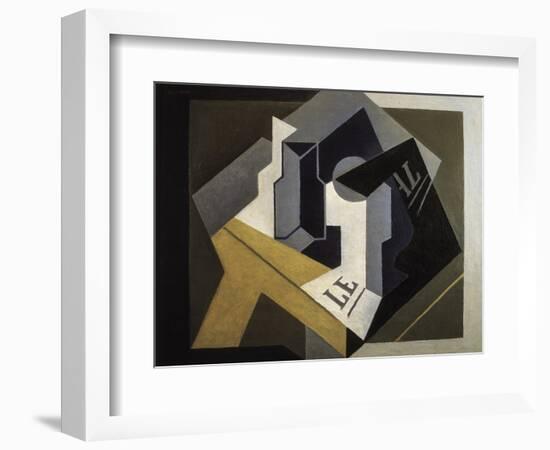 Fruit Bowl and Newspaper-Juan Gris-Framed Art Print