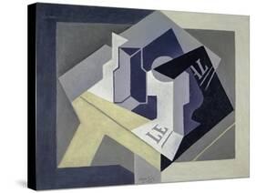 Fruit Bowl and Newspaper-Juan Gris-Stretched Canvas