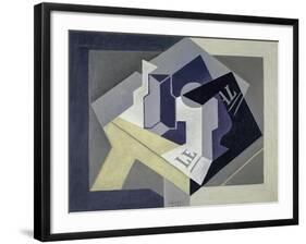 Fruit Bowl and Newspaper-Juan Gris-Framed Giclee Print