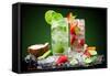 Fruit Cocktail With Dark Background-Jag_cz-Framed Stretched Canvas