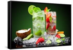 Fruit Cocktail With Dark Background-Jag_cz-Framed Stretched Canvas