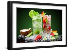 Fruit Cocktail With Dark Background-Jag_cz-Framed Photographic Print