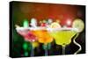 Fruit Cocktails On Black Background-Kesu01-Stretched Canvas