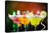 Fruit Cocktails On Black Background-Kesu01-Stretched Canvas