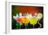 Fruit Cocktails On Black Background-Kesu01-Framed Photographic Print