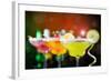 Fruit Cocktails On Black Background-Kesu01-Framed Photographic Print