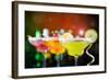 Fruit Cocktails On Black Background-Kesu01-Framed Photographic Print