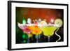 Fruit Cocktails On Black Background-Kesu01-Framed Photographic Print