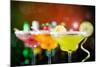 Fruit Cocktails On Black Background-Kesu01-Mounted Photographic Print