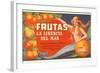 Fruit Crate Label, Mermaid-null-Framed Art Print