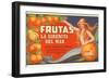 Fruit Crate Label, Mermaid-null-Framed Premium Giclee Print