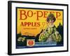 Fruit Crate Labels: Bo-Peep Brand Apples, Extra Fancy; Wenatchee-Okanogan Cooperative Federation-null-Framed Art Print