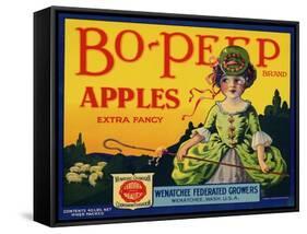Fruit Crate Labels: Bo-Peep Brand Apples, Extra Fancy; Wenatchee-Okanogan Cooperative Federation-null-Framed Stretched Canvas