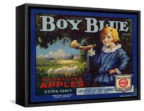 Fruit Crate Labels: Boy Blue Brand Wenatchee Apples; East Wenatchee Fruit Growers-null-Framed Stretched Canvas