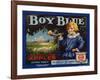 Fruit Crate Labels: Boy Blue Brand Wenatchee Apples; East Wenatchee Fruit Growers-null-Framed Art Print