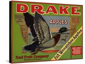 Fruit Crate Labels: Drake Brand Apples; Earl Fruit Company-null-Stretched Canvas