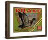 Fruit Crate Labels: Drake Brand Apples; Earl Fruit Company-null-Framed Art Print
