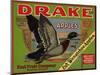 Fruit Crate Labels: Drake Brand Apples; Earl Fruit Company-null-Mounted Art Print
