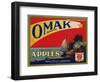 Fruit Crate Labels: Omak Brand Fancy Apples; Omak Fruit Growers-null-Framed Art Print