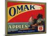 Fruit Crate Labels: Omak Brand Fancy Apples; Omak Fruit Growers-null-Mounted Art Print