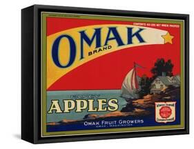 Fruit Crate Labels: Omak Brand Fancy Apples; Omak Fruit Growers-null-Framed Stretched Canvas