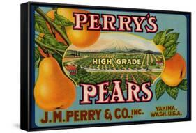 Fruit Crate Labels: Perry’s High Grade Pears; J.M. Perry and Company, Inc.-null-Framed Stretched Canvas