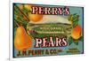 Fruit Crate Labels: Perry’s High Grade Pears; J.M. Perry and Company, Inc.-null-Framed Art Print