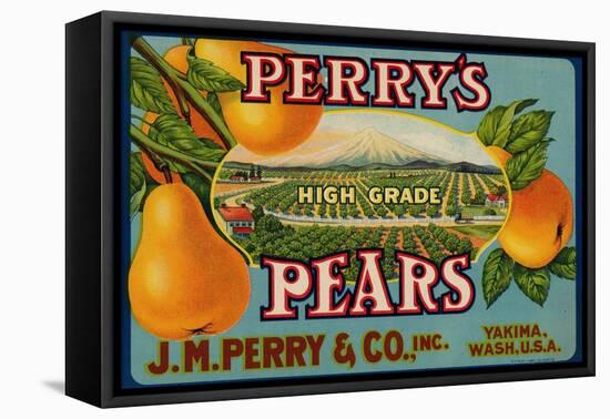 Fruit Crate Labels: Perry’s High Grade Pears; J.M. Perry and Company, Inc.-null-Framed Stretched Canvas