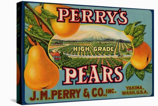 Fruit Crate Labels: Perry’s High Grade Pears; J.M. Perry and Company, Inc.-null-Stretched Canvas