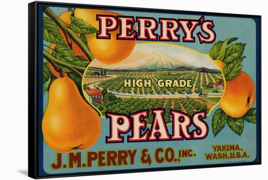 Fruit Crate Labels: Perry’s High Grade Pears; J.M. Perry and Company, Inc.-null-Framed Stretched Canvas