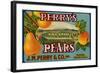 Fruit Crate Labels: Perry’s High Grade Pears; J.M. Perry and Company, Inc.-null-Framed Art Print