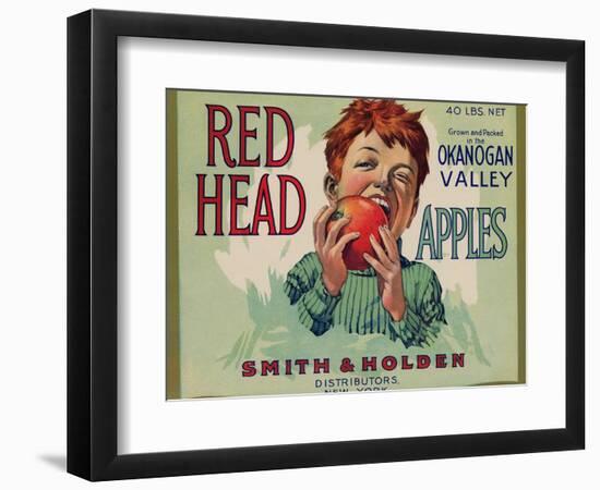 Fruit Crate Labels: Red Head Apples; Distributed by Smith and Holden, New York-null-Framed Art Print