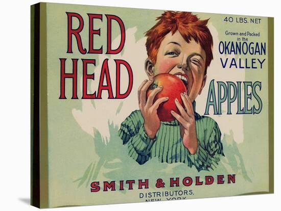 Fruit Crate Labels: Red Head Apples; Distributed by Smith and Holden, New York-null-Stretched Canvas