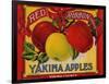 Fruit Crate Labels: Red Ribbon Brand Yakima Apples; Yakima County Horticultural Union-null-Framed Art Print