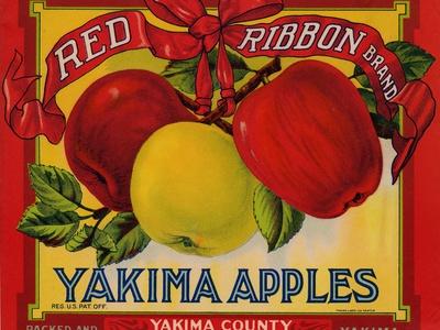 Yakima Washington Pelican Bird Apple Fruit Crate Label Art Print