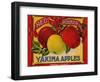 Fruit Crate Labels: Red Ribbon Brand Yakima Apples; Yakima County Horticultural Union-null-Framed Art Print