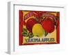 Fruit Crate Labels: Red Ribbon Brand Yakima Apples; Yakima County Horticultural Union-null-Framed Art Print