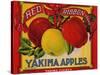 Fruit Crate Labels: Red Ribbon Brand Yakima Apples; Yakima County Horticultural Union-null-Stretched Canvas